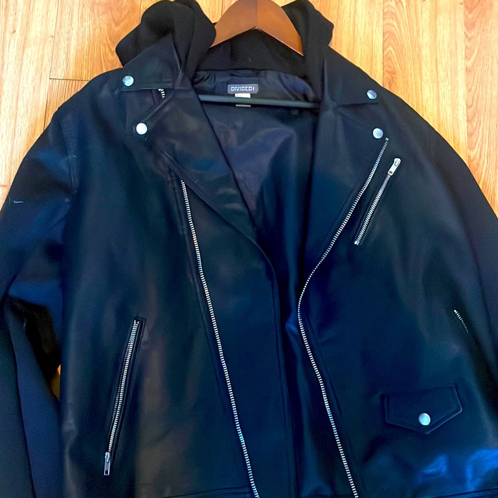 Leather Jacket/ hoodie